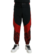 Dolce & Gabbana Black Red Leopard Print Nylon Jogger Pants -   -  Dolce & Gabbana.